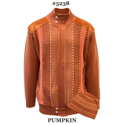 Silversilk Pumpkin Orange / Peach Dotted Design Zip-Up Sweater / Knitted Cap 5238